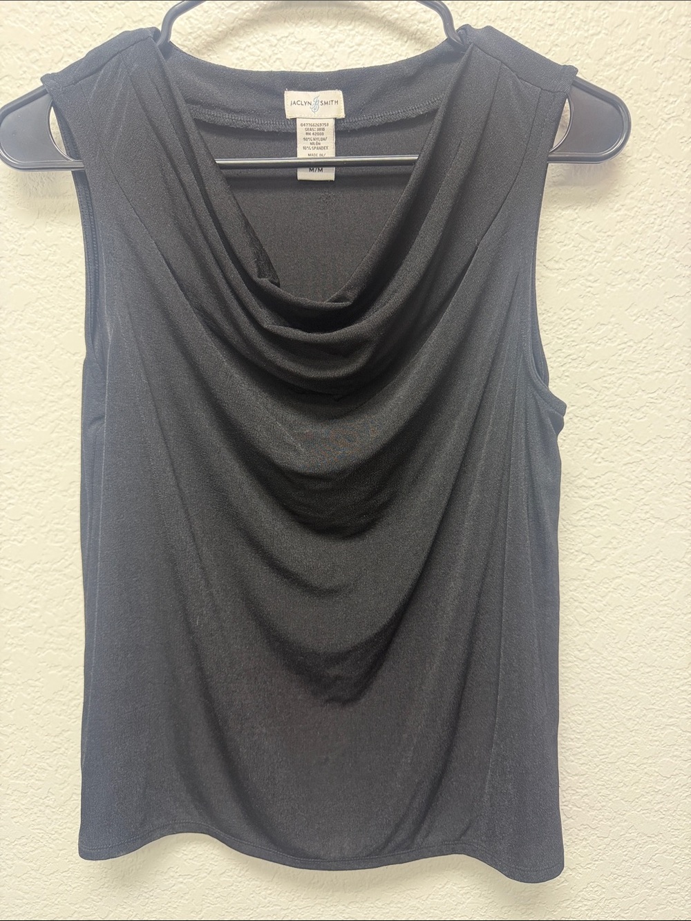 Jaclyn Smith Black Sleeveless Cowl Neck Camisole
